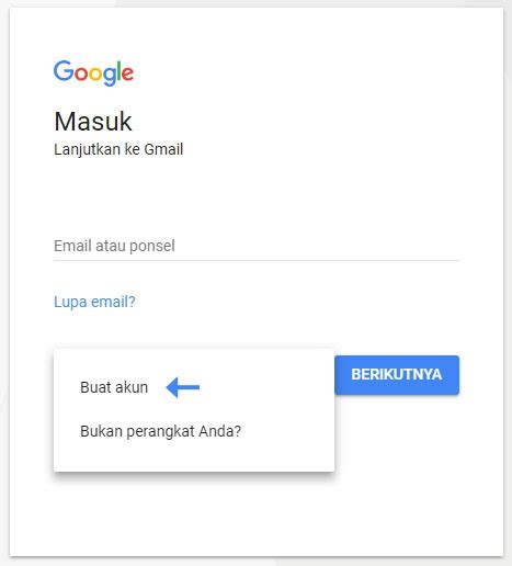 langkah langkah cara membuat gmail